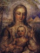 Blake, William madonnan med jed jesusbarnet i egypten oil on canvas